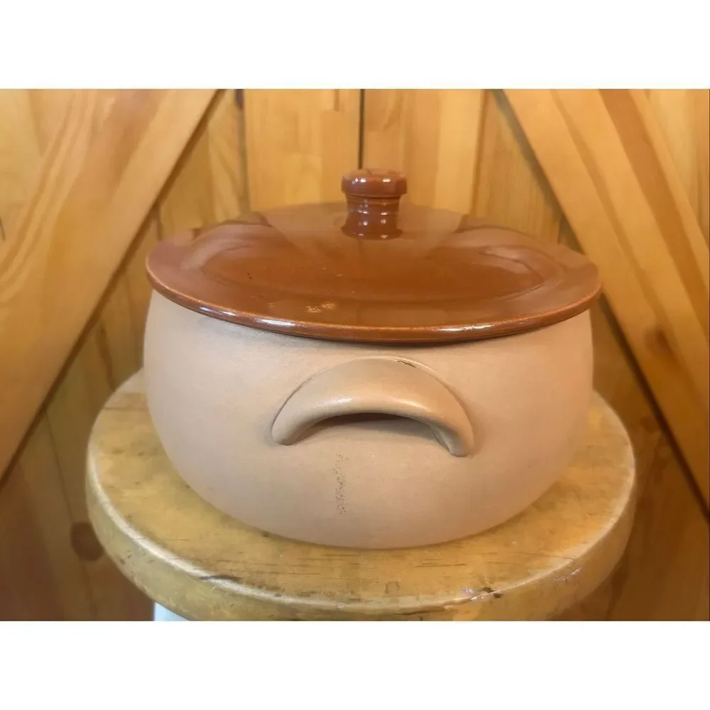 Vtg Red Wing Provincial Large Casserole Dish Handle Lid (5737)